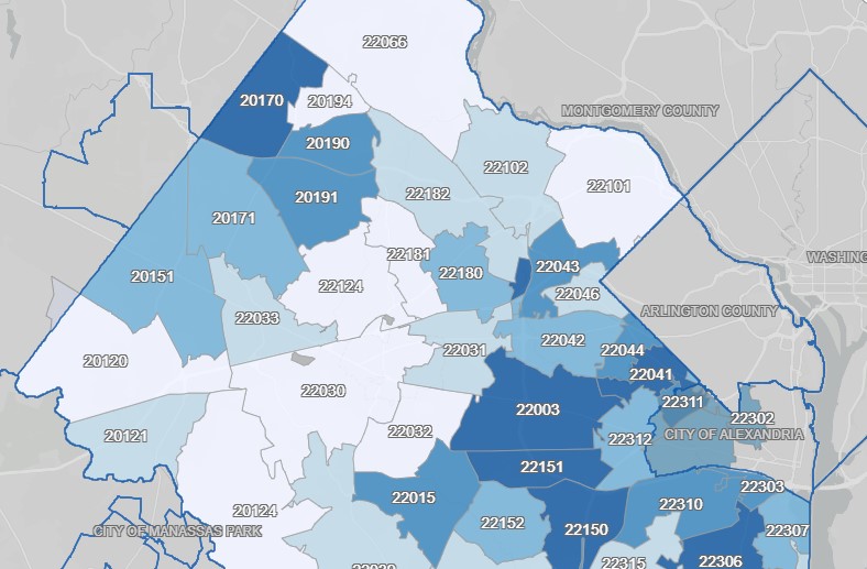 Wanna know your chances? Here's the 5/12/20 zipcode map from Fairfax